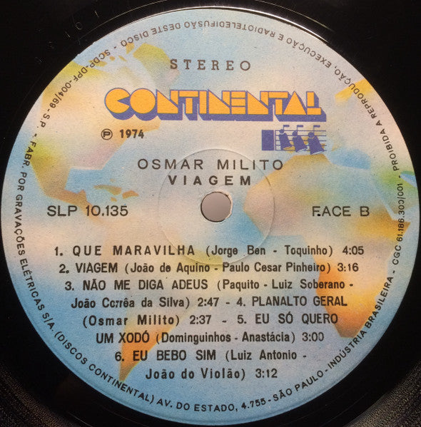 Osmar Milito : Viagem (LP, Album)