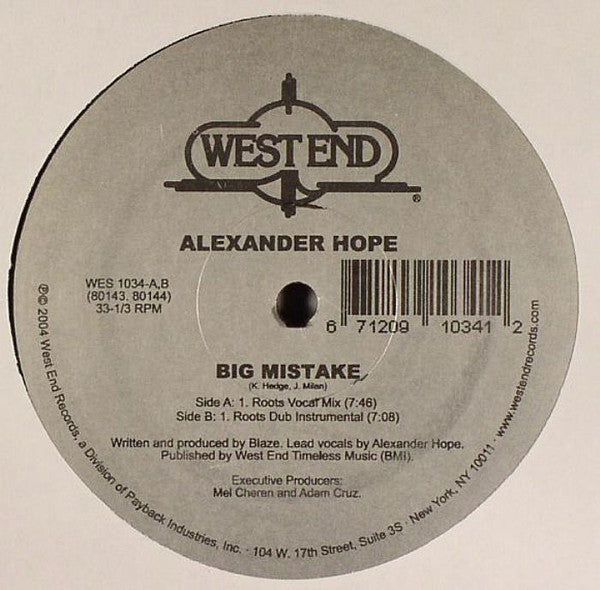 Alexander Hope : Big Mistake (12")