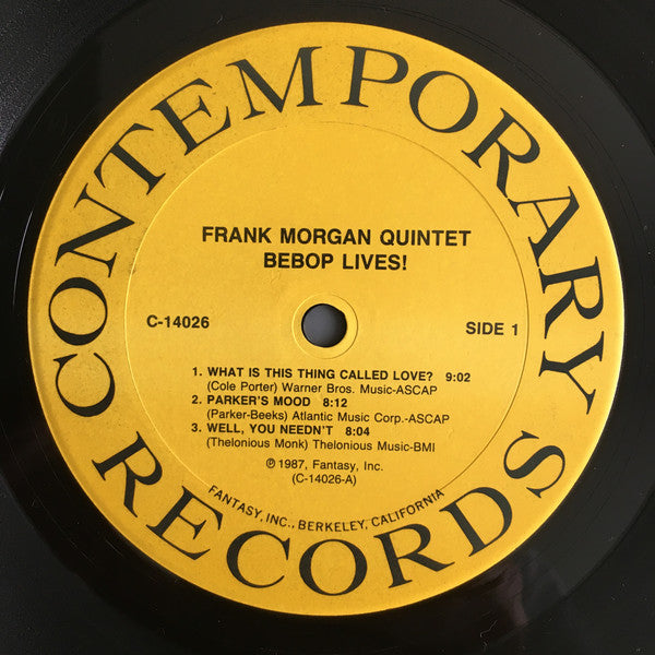 Frank Morgan Quintet : Bebop Lives! (LP)