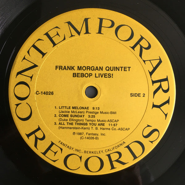 Frank Morgan Quintet : Bebop Lives! (LP)