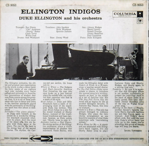 Duke Ellington And His Orchestra : Ellington Indigos (LP, Album, RE, Ter)