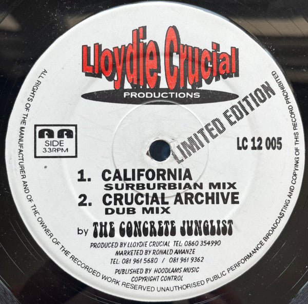 The Concrete Junglist : Southern California (12", Ltd)