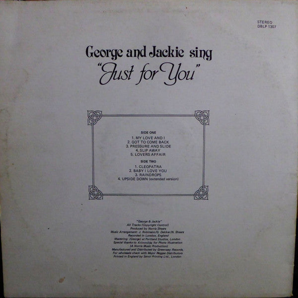 George* And Jackie* : George And Jackie Sing Just For You (LP, Album, Pur)