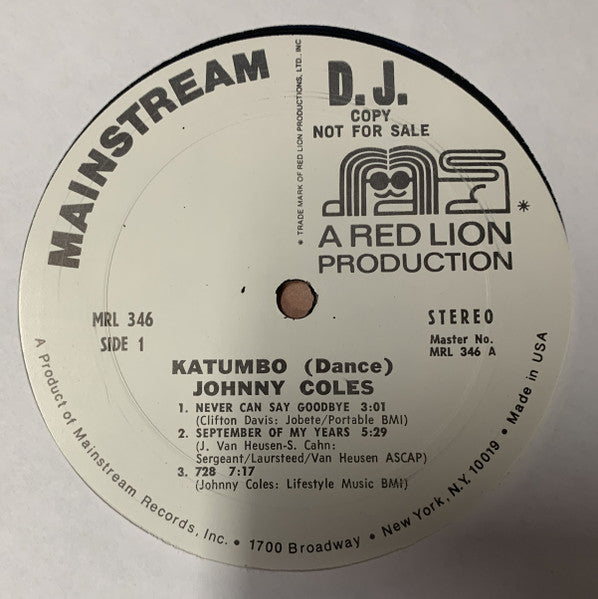 Johnny Coles : Katumbo (Dance) (LP, Album, Promo)