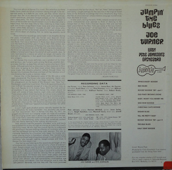 Joe Turner* With Pete Johnson's Orchestra : Jumpin' The Blues (LP, Album, RE)