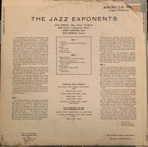 The Jazz Exponents : The Jazz Exponents (LP, Album, Mono)