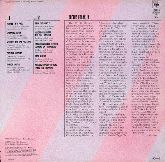 Aretha Franklin : Aretha Sings The Blues (LP, Comp)