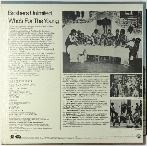 Brothers Unlimited : Who's For The Young (LP, Album)