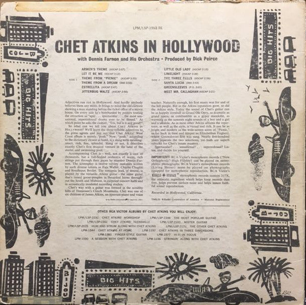 Chet Atkins : Chet Atkins In Hollywood (LP, Album, RE, Ind)
