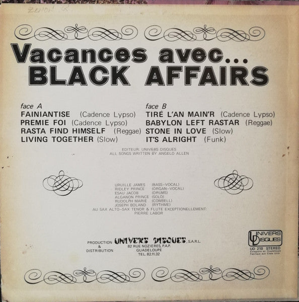 Black Affairs : Vacances Avec... (LP, Album)