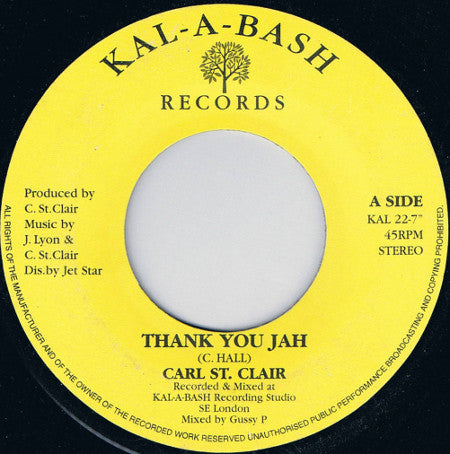 Carl St. Clair : Thank You Jah (7", Single)