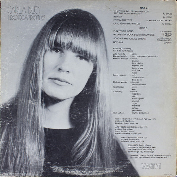 Carla Bley : Tropic Appetites (LP, Album)