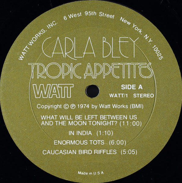 Carla Bley : Tropic Appetites (LP, Album)