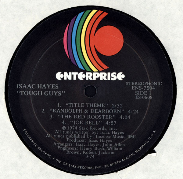 Isaac Hayes : Tough Guys (Music From The Soundtrack Of The Paramount Release 'Three Tough Guys') (LP, Album, RP, Mon)