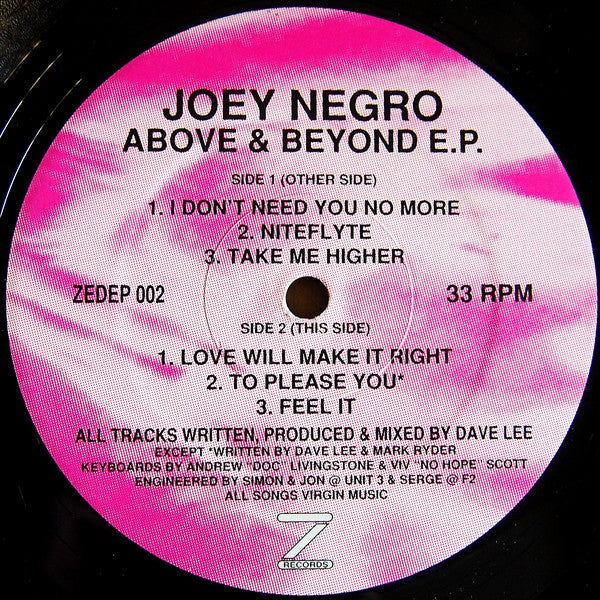 Joey Negro : Above & Beyond E.P. (12", EP)