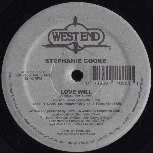 Stephanie Cooke : Love Will (12")