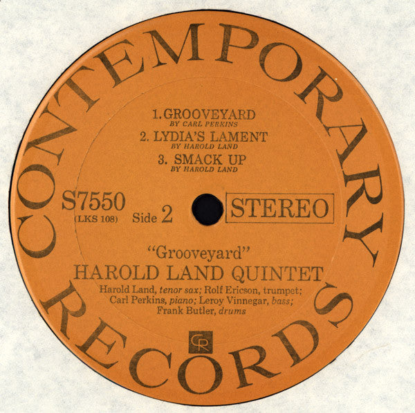 Harold Land Quintet : Grooveyard (LP, Album, RE)