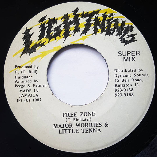 Major Worries & Little Tenna : Free Zone (7", Single)