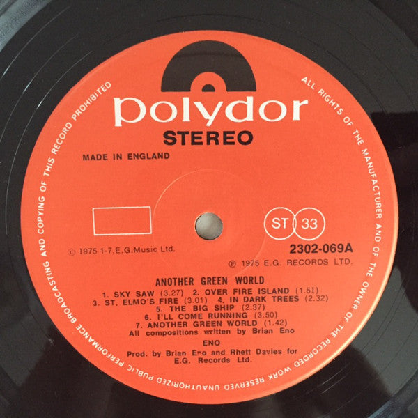 Eno* : Another Green World (LP, Album, RE)