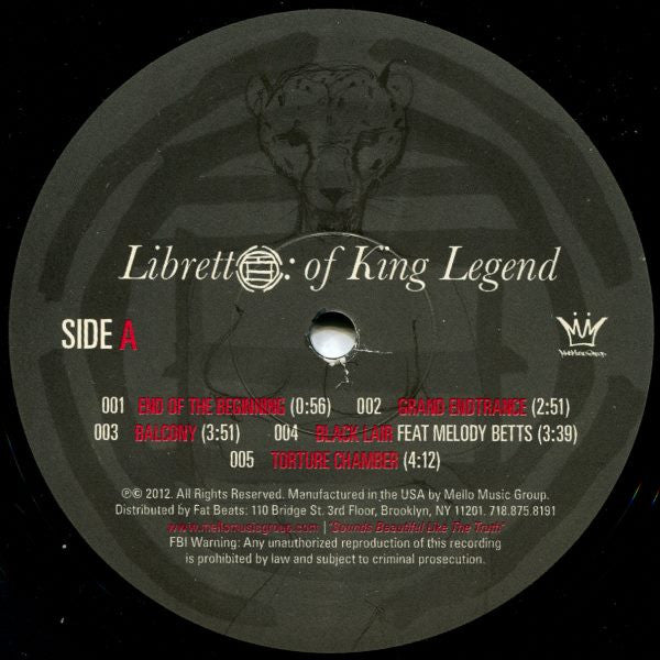 The Black Opera : Libretto: Of King Legend (2xLP, Album)