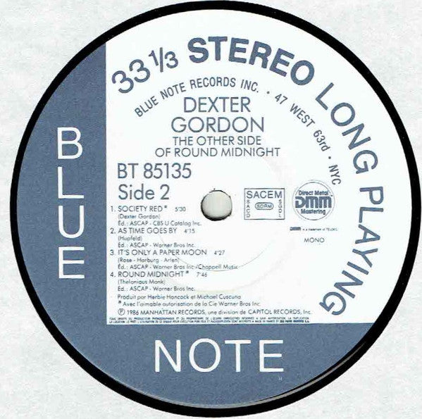 Dexter Gordon : The Other Side Of Round Midnight (LP, Album, DMM)