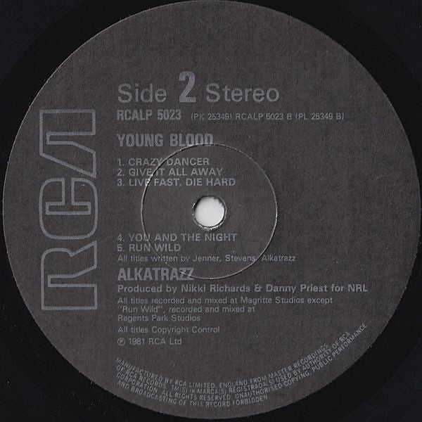 Alkatrazz (2) : Young Blood (LP, Album)