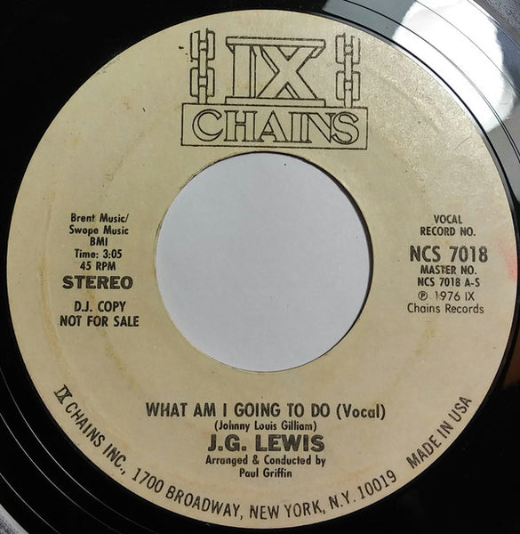 J. G. Lewis : What Am I Going To Do (7", Single, Promo)