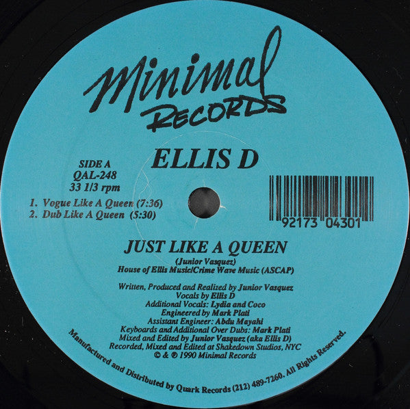 Ellis D* : Just Like A Queen (12")