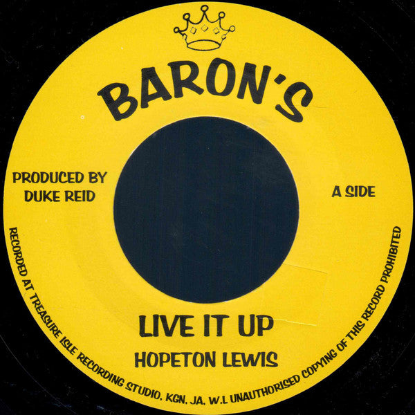Hopeton Lewis / Baba Brooks : Live It Up / Smoking Ska (7")