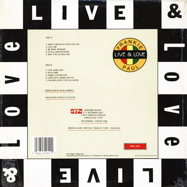 Frankie Paul : Live & Love (LP, Album)