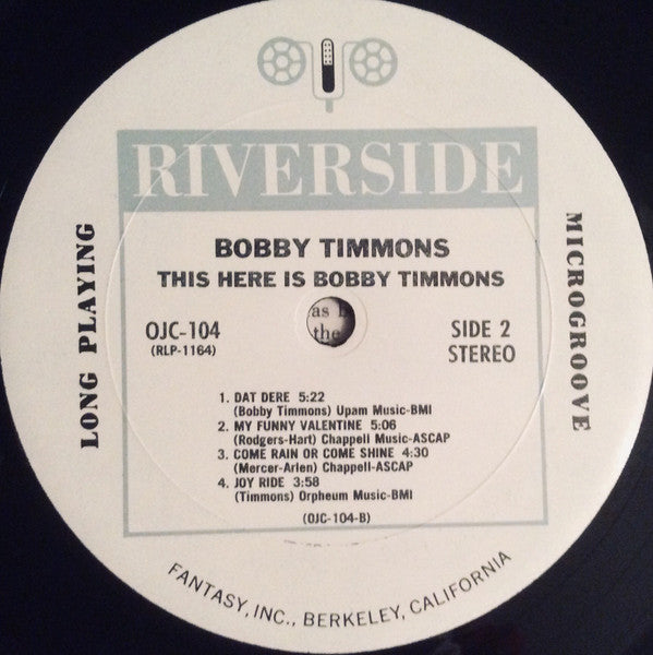 Bobby Timmons : This Here Is Bobby Timmons (LP, Album, RE)