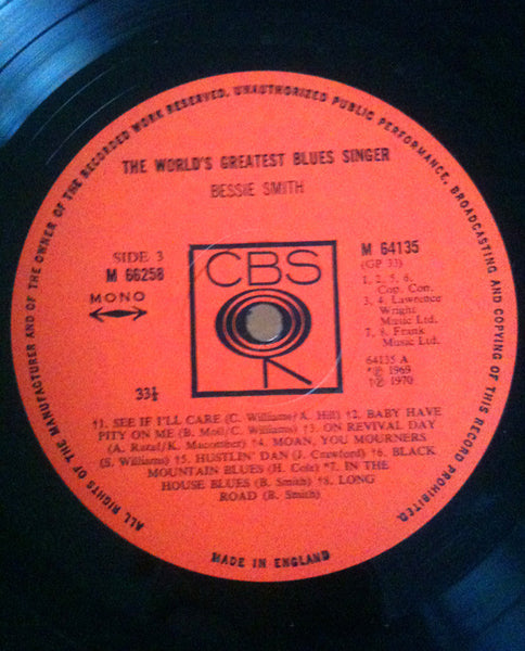 Bessie Smith : The World's Greatest Blues Singer (2xLP, Comp, Mono, Gat)