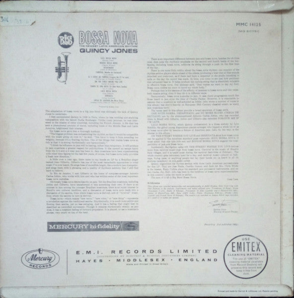 Quincy Jones And His Orchestra : Big Band Bossa Nova (LP, Album, Mono)