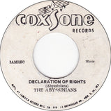 The Abyssinians : Declaration Of Rights (7")