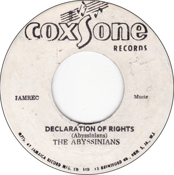 The Abyssinians : Declaration Of Rights (7")