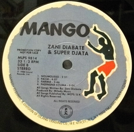 Zani Diabate* & The Super Djata Band* : Zani Diabate & The Super Djata Band (LP, Promo, RE)