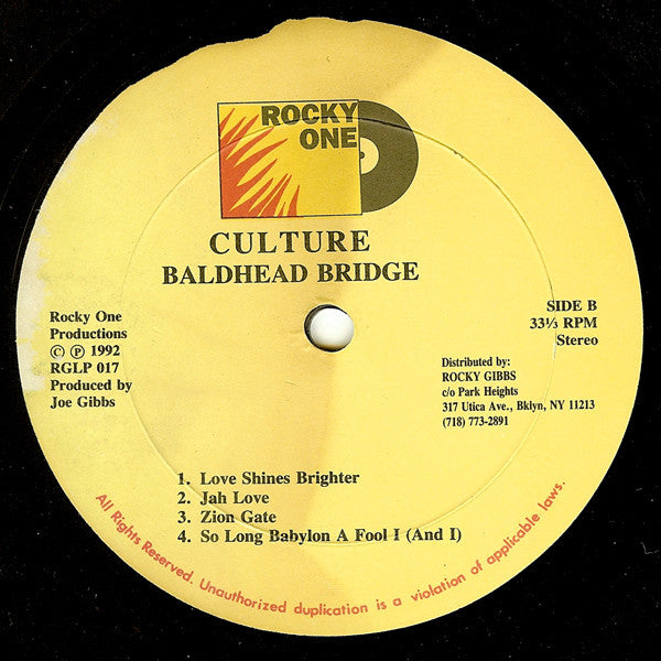 Culture : Baldhead Bridge (LP, Album, RE)