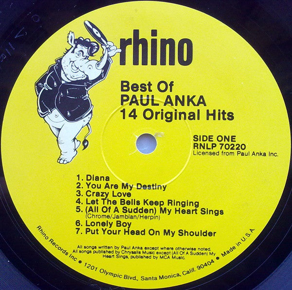 Paul Anka : Best Of Paul Anka (LP, Comp)
