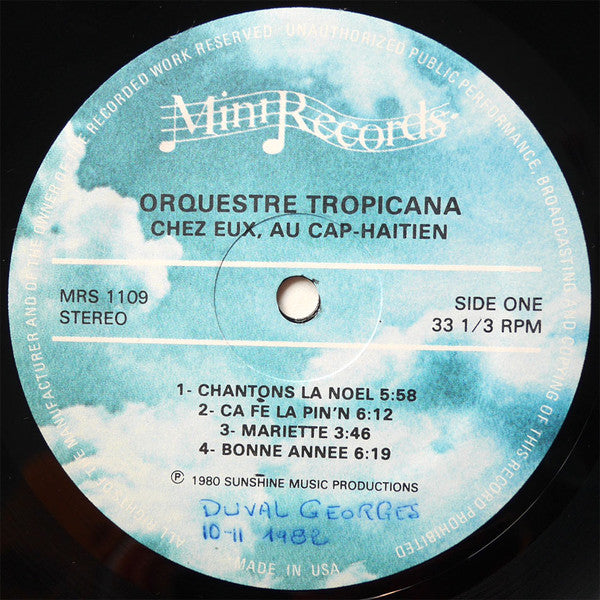 Orchestre Tropicana : Chez Eux, Au Cap-Haïtien (LP, Album)