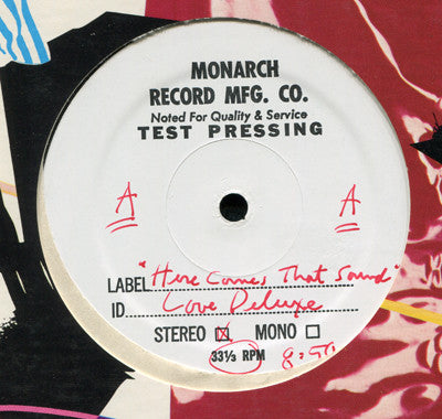 Love De-Luxe : Here Comes That Sound Again / Let Me Make It Up To You (12", Promo, TP)
