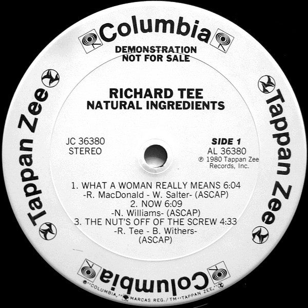 Richard Tee : Natural Ingredients (LP, Album, Promo)