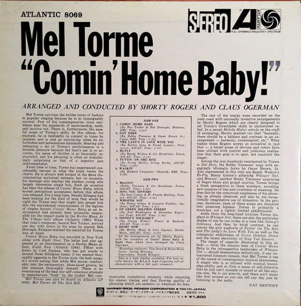 Mel Torme* : Comin' Home Baby! (LP, Album, RE)