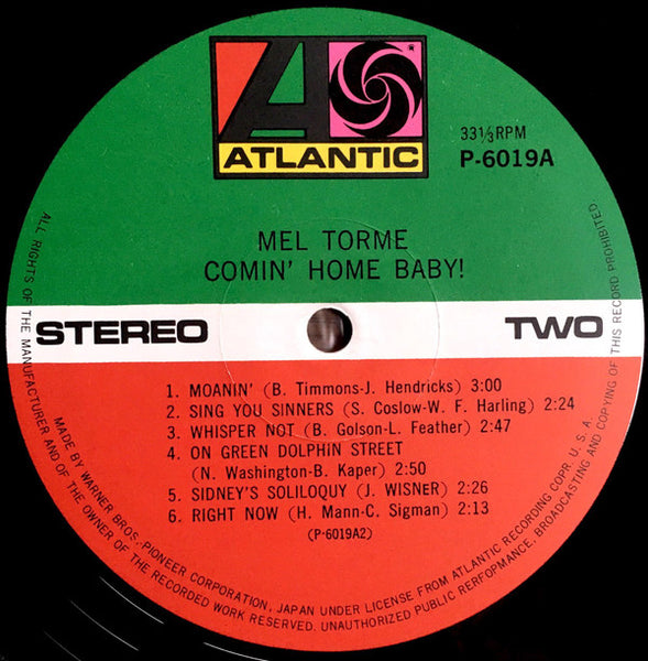 Mel Torme* : Comin' Home Baby! (LP, Album, RE)