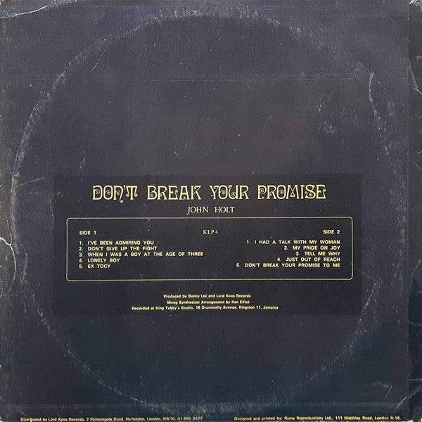 John Holt : Don't Break Your Promise (LP, Album)