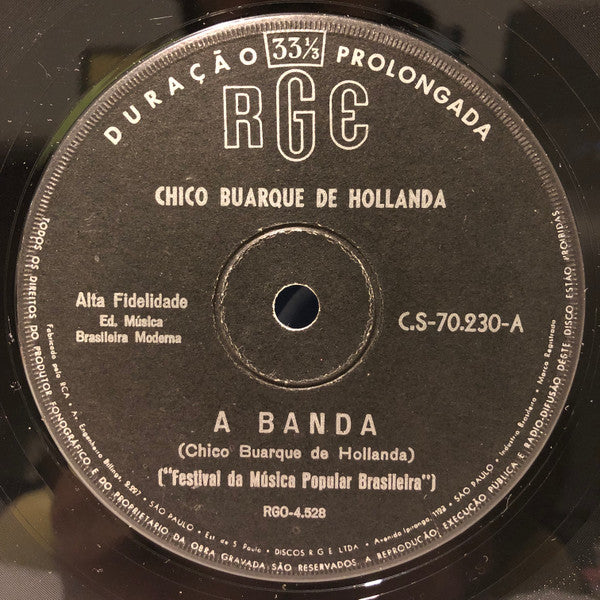 Chico Buarque De Hollanda : A Banda (7", Single, Mono)