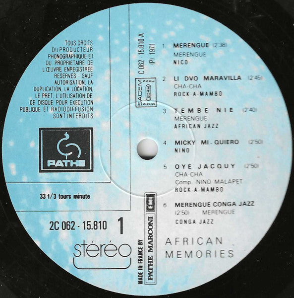 Various : African Memories (LP, Comp, RE)