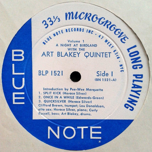 Art Blakey Quintet : A Night At Birdland, Volume 1 (LP, Comp, Mono, RE, RP)