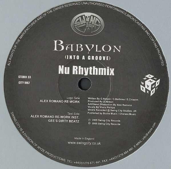 Nu Rhythmix : Babylon (Into A Groove) (12")