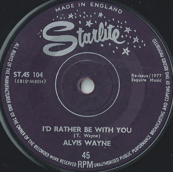 Alvis Wayne : Don't Mean Maybe, Baby (7", Single, RE)