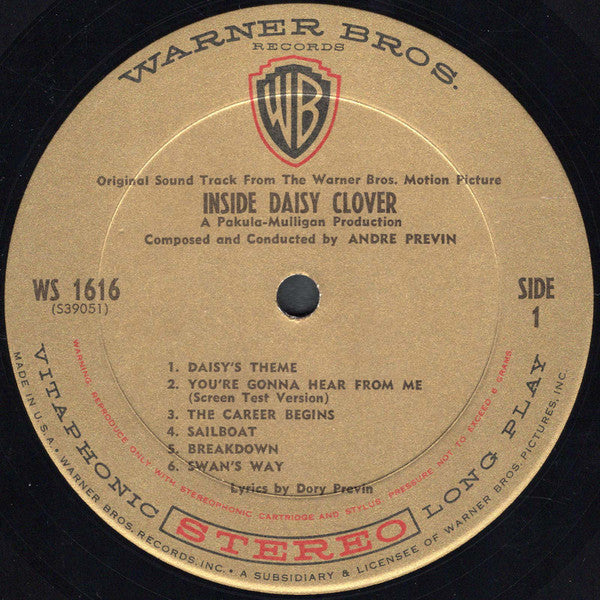 André Previn, Dory Previn : Inside Daisy Clover - Original Motion Picture Soundtrack (LP, Album)